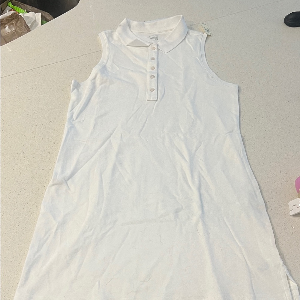 Aerie White Sleeveless Polo Dress